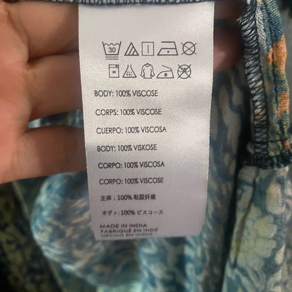 FREE PEOPLE LONG GEO PRINT KIMONO OS MULTICOLOR PATCHWORK BOHO NWOT - Picture 7 of 8